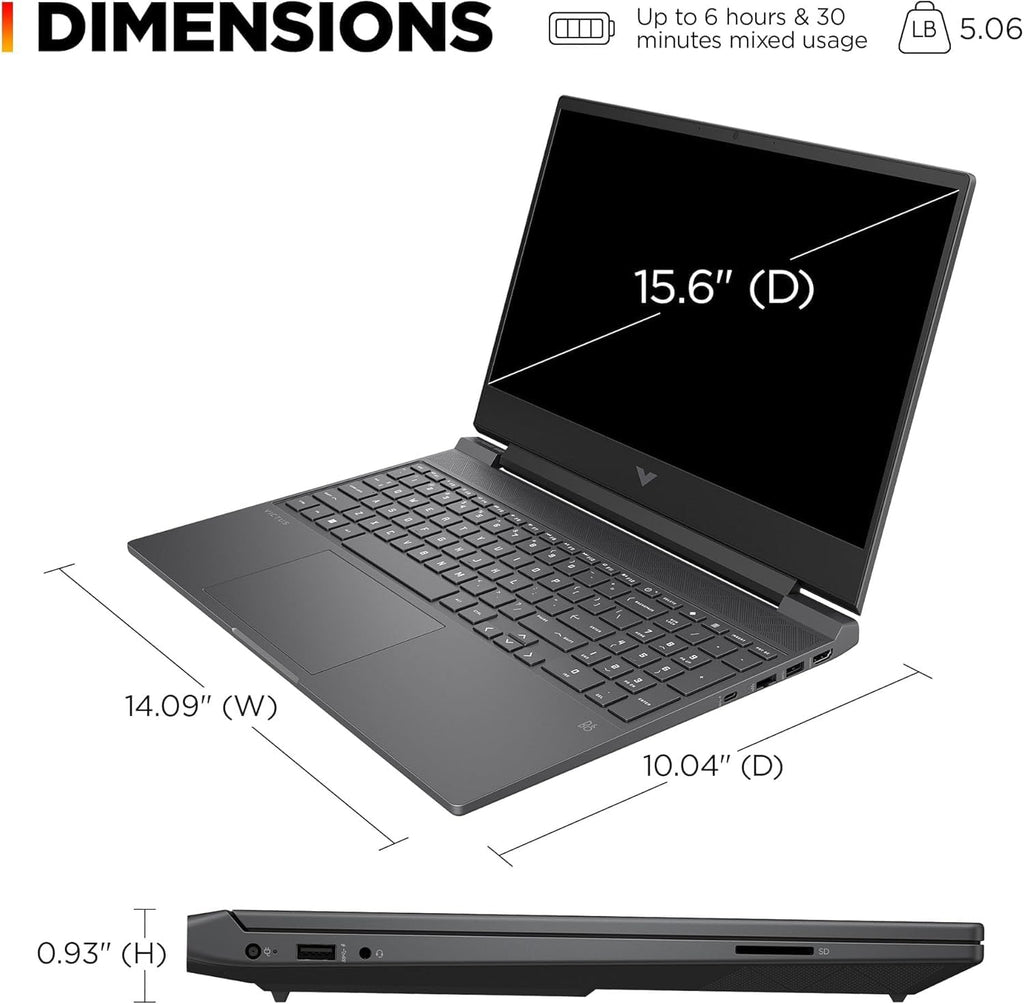 HP Victus 15.6' Full HD 144Hz Gaming Laptop, Intel Core i5-12450H, NVIDIA GeForce RTX 3050,64GB RAM, 2TB PCIe SSD, Backlit Keyboard, Wi-Fi 6, Windows 11 Pro, Performance Blue
