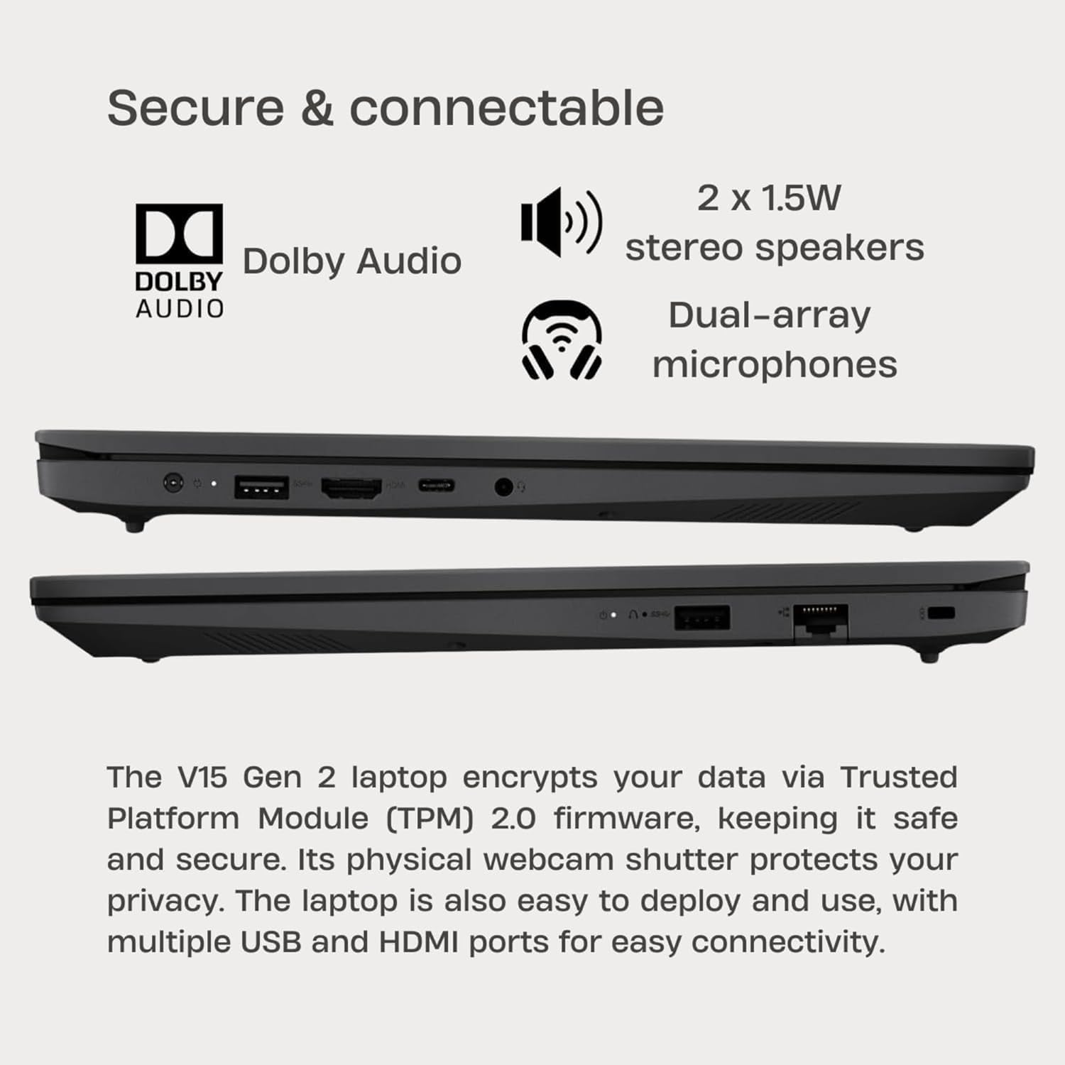 Lenovo V15 Business Laptop | 2025/2026 Edition | Intel Pentium 4-Core Processor | 15.6 FHD Screen (1920 x 1080) | 32GB RAM | 2TB SSD | Ethernet RJ-45 | Windows 11 Pro with Microsoft Office