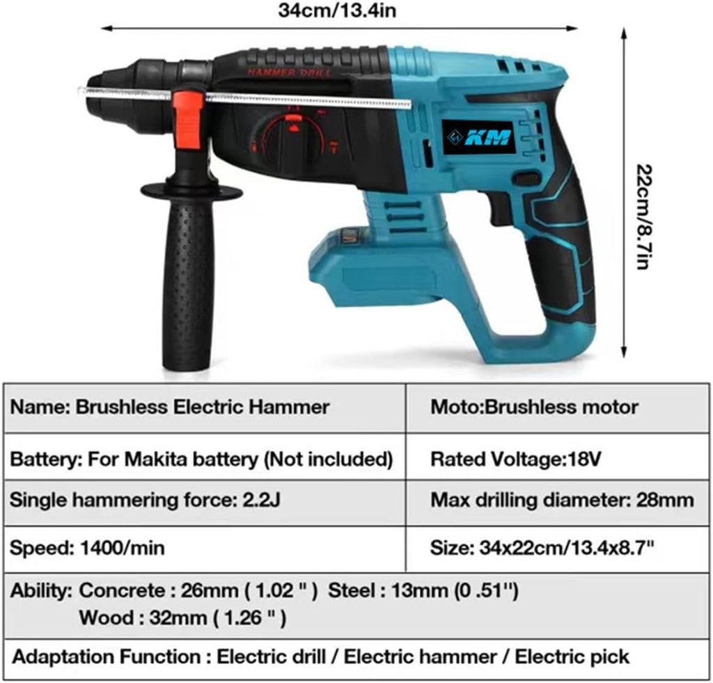 Brushless Lithium Tools 4-piece Set Of Electric Hammer Angle Grinder Wrench Impact Drill Multifunction Electric Set