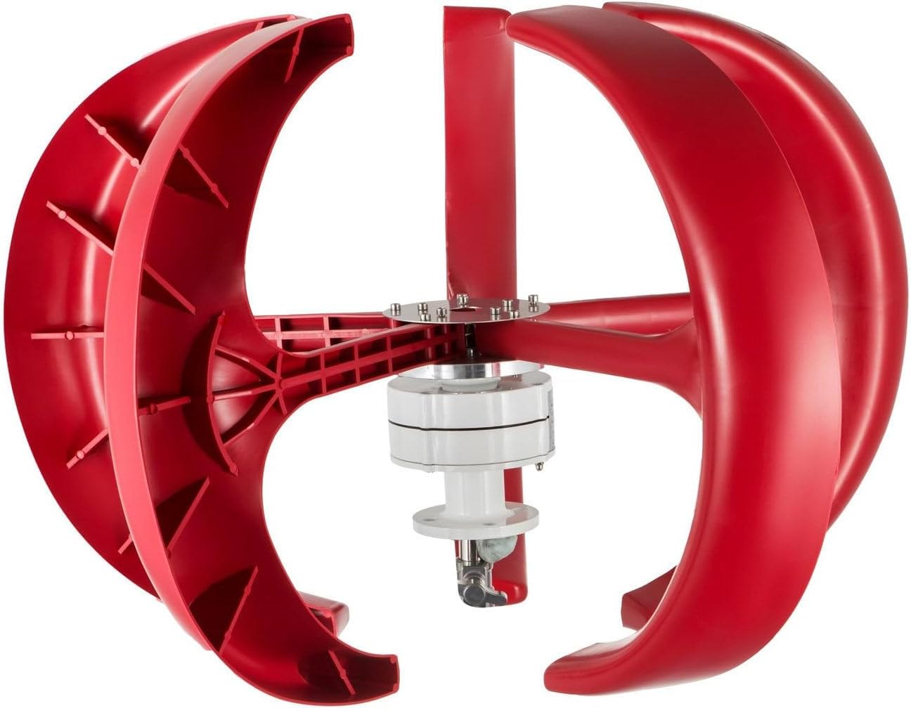 High Efficiency 24V 600W Red Vertical Axis Wind Turbine Generator - Hybrid Solar System Compatible for Home Use, 400W 800W 1000W 1200W Options Available