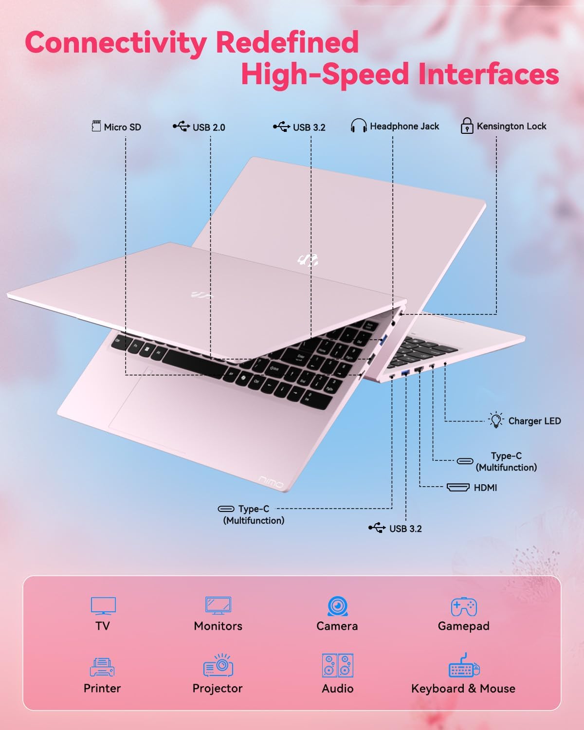 NIMO 15.6' Light-Gaming-Laptop, 8 Cores AMD Ryzen 7 Pro 6850U 32GB LPDDR5 RAM 1TB SSD (Beat i7-1360P Up to 4.7GHz) AMD Radeon 680M GPU IPS FHD Computer with 100W Type-C Fingerprint Backlit Keyboard