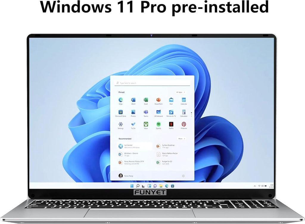 FUNYET Laptop Computer, Gaming Laptops 2026, 16 Inch Lap Top PC Windows 11 Pro, 16GB RAM 512GB SSD, Intel N150 Processor(up to 3.6GHz), Office 365, Backlit Keyboard, 2-Year Warranty