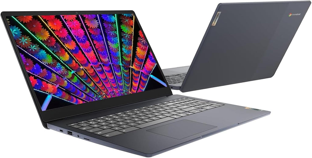 Lenovo Chromebook 15.6'FHD Laptop, Intel Dual Core N4500, 8GB RAM, 128GB Storage (64GB eMMC+64GB SD Card), Business & Students Laptop, Anti-Glare, HDMI, USB, Webcam, WiFi 6, Bluetooth, Chrome OS, Blue