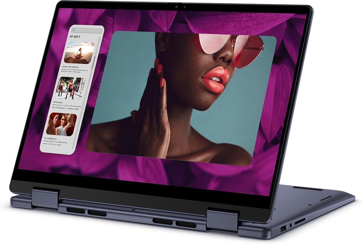 Dell Inspiron 14 2-in-1 Touchscreen Laptop (14' FHD+ IPS, 16GB DDR5 RAM, 512GB SSD, AMD Ryzen 5 8640HS (> intel i7-1255U)) Inspiron 7445 for Business, Students, Backlit, FP, FHD Webcam, Win 11 Pro