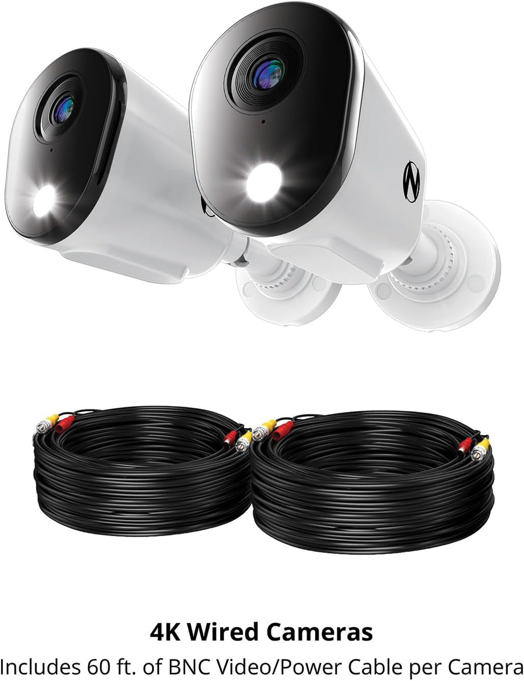 Night Owl Add On Wired 4K HD Indoor/Outdoor Deterrence Cameras with 2-Way Audio (2-Pack) (Requires Compatible DVR - Sold Separately) (2 Camera)