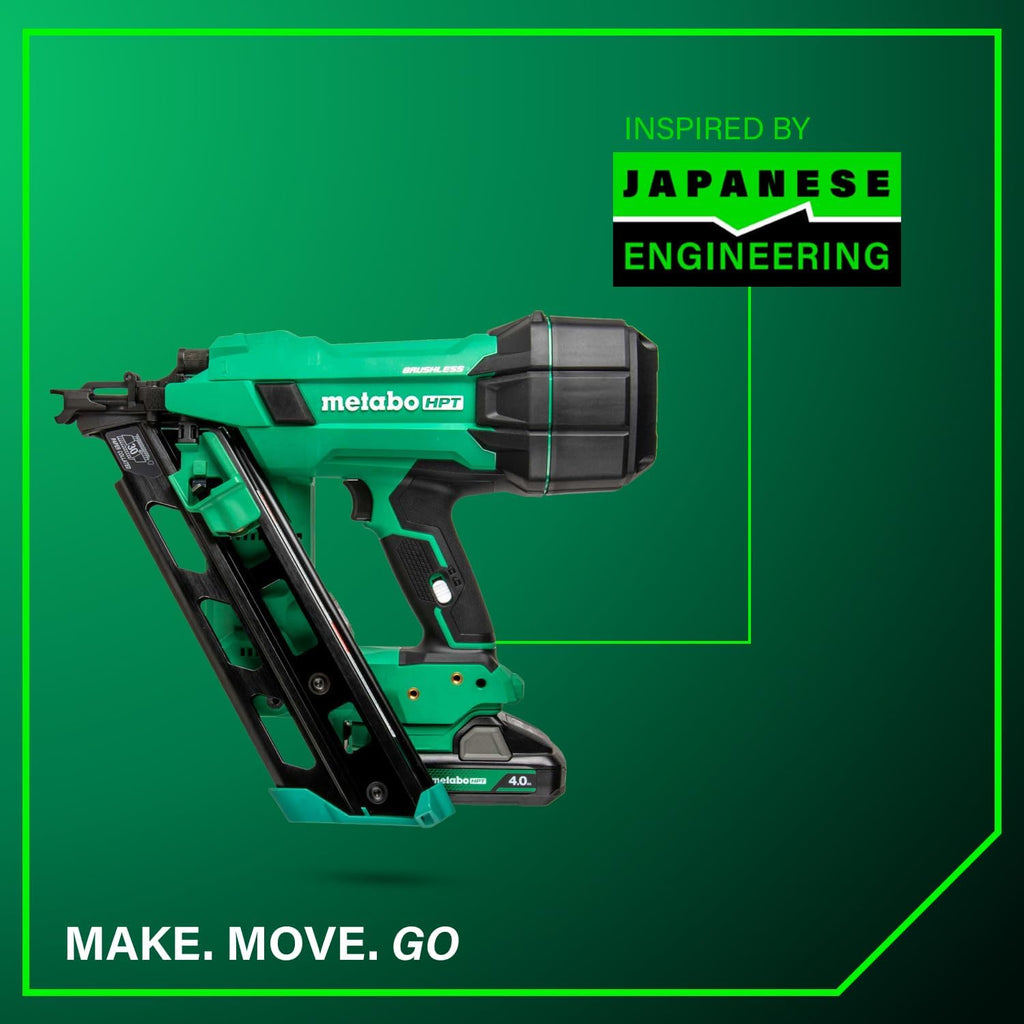 Metabo HPT 18V MultiVolt Cordless 30° Paper Tape Framing Nailer Kit, 3-1/2' Framing Nailer, Power Tool with 4.0Ah Lithium Ion Battery, Drives 2' to 3-1/2' Nails, Powerful Brushless Motor, NR1890DCA