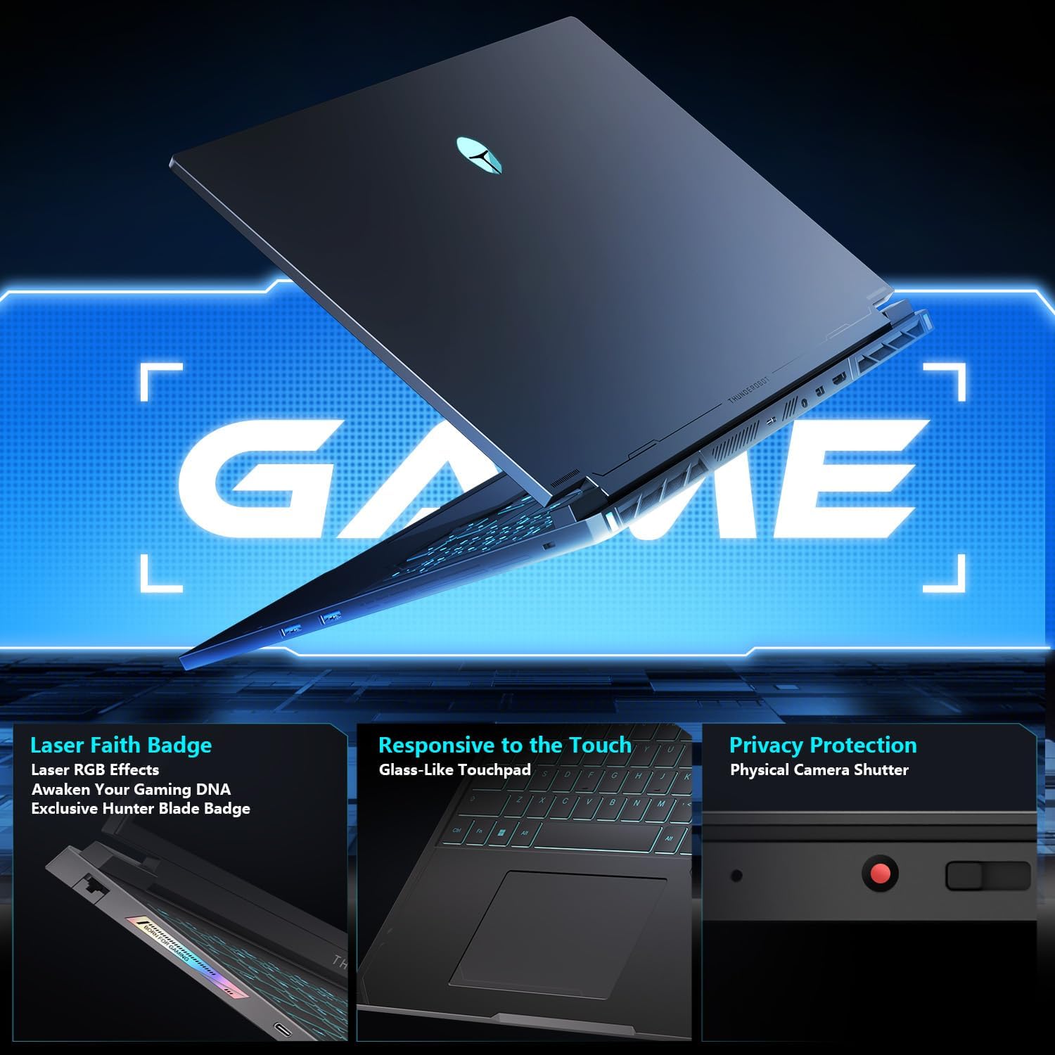 Thunderobot Radiant 16S R9 5060 300Hz Gaming Laptop, 16' QHD+ 2.5K, AMD Ryzen 9 7945HX, GeForce RTX 5060, up to 300Hz Hummingbird Display, 16GB DDR5, 1TB SSD, RGB Backlit KB, Wi-Fi 6, Win 11 Home