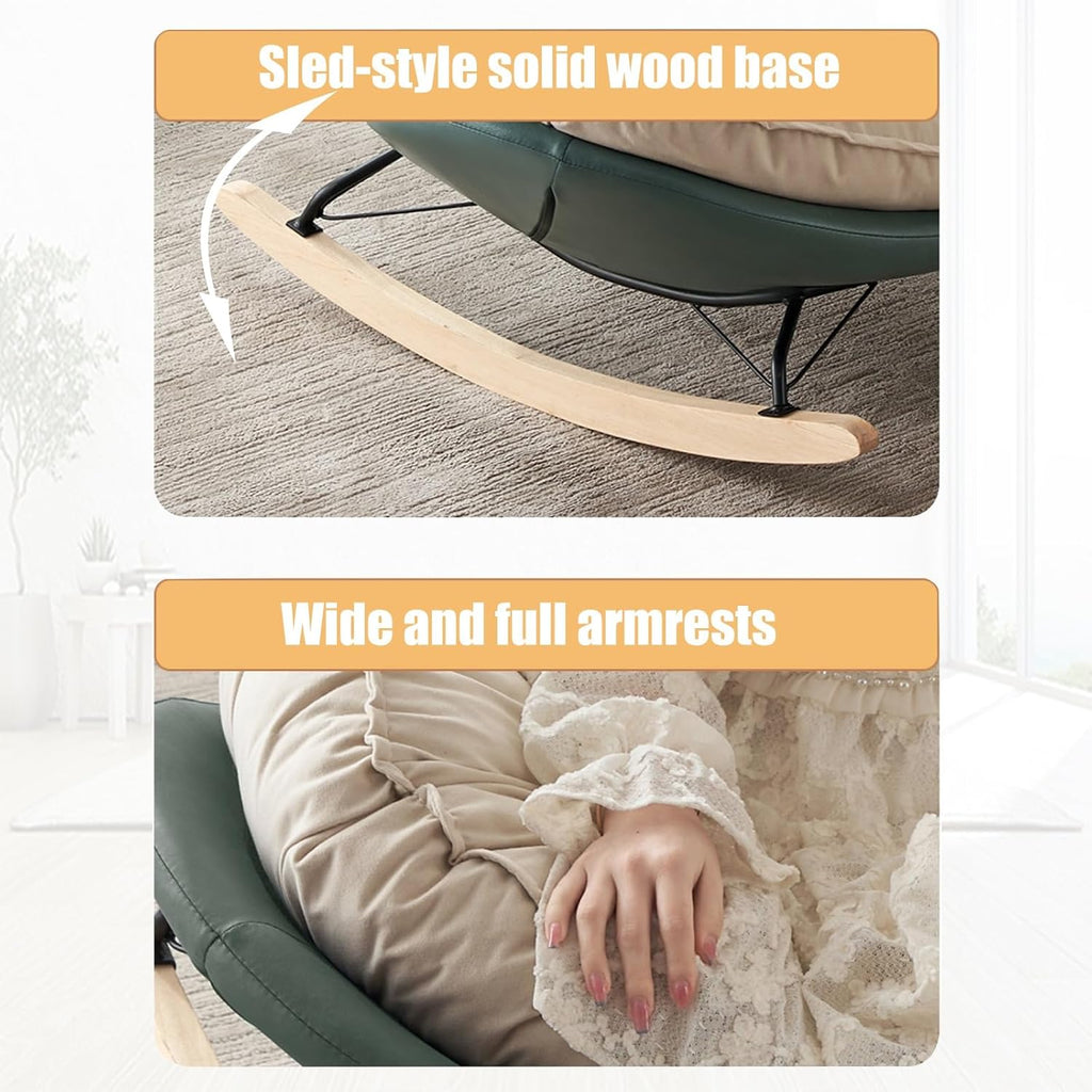 Penguin Rocking Chair Nursery, Glider Rocking Chair for Living Room, Indoor Rocking Chair with Padded Seat, Reading Chair for Bedroom, Garden Lounger, Modern, Stylish