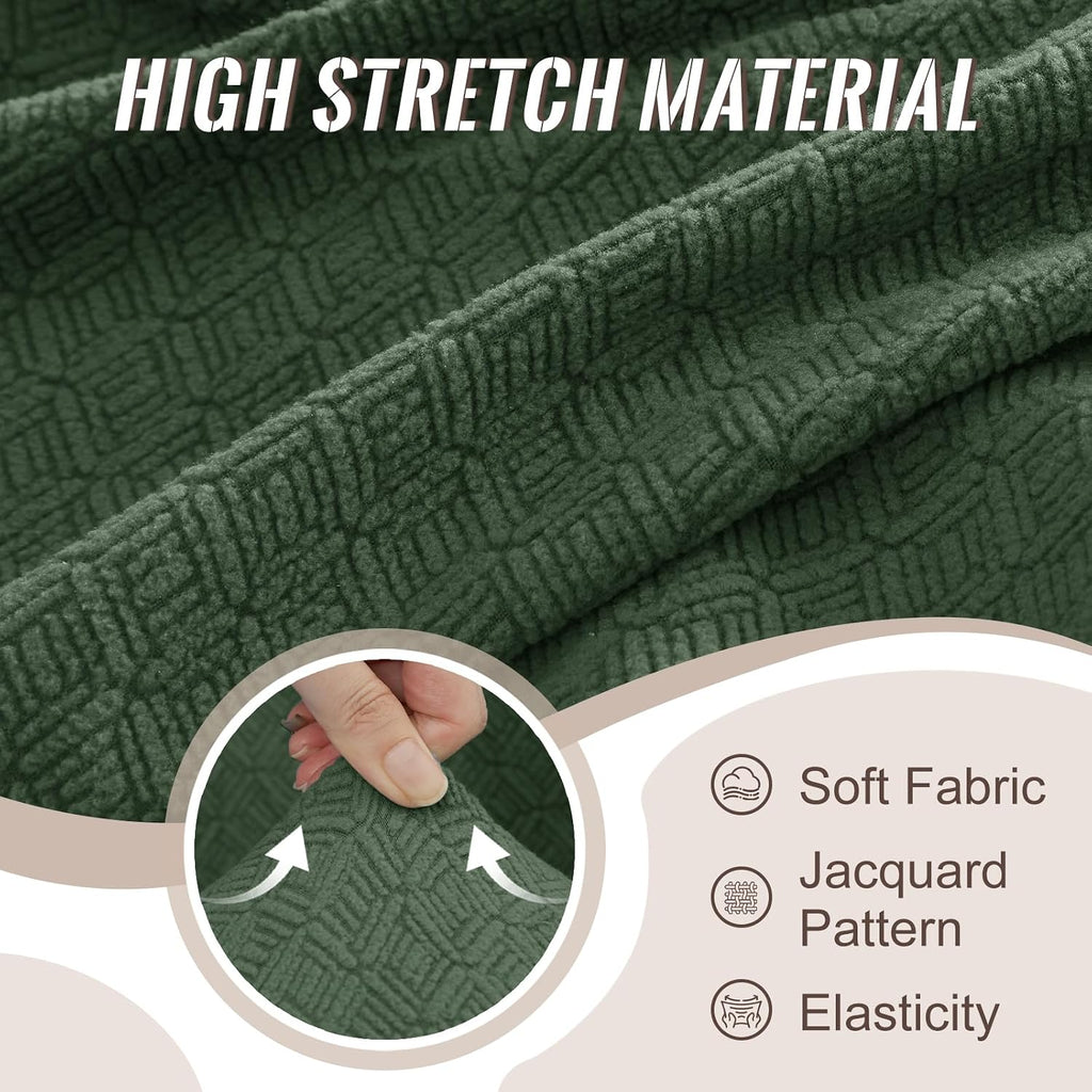 HDCAXKJ Sectional Couch Cover L Shape Stretch Sofa Covers Washable Jacquard Corner Couch Slipcover Non Slip Sectional Slip Cover U Shaped Furniture Protector for Pets Dogs (Army Green, X-Large)