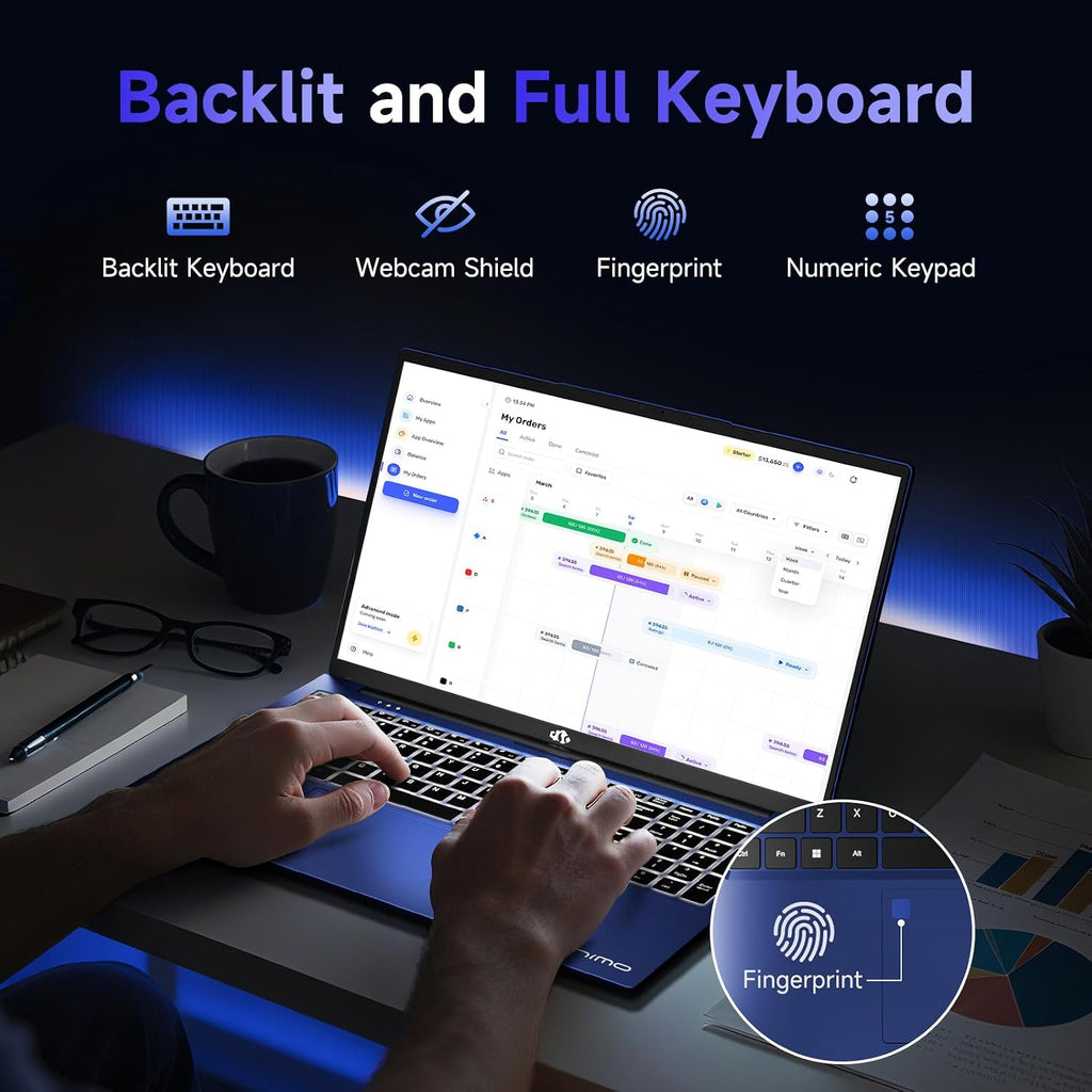 NIMO 17.3' IPS FHD-Gaming-Laptop, AMD Ryzen 5 6600H 6 Cores 16GB DDR5 RAM 1TB SSD (Beat i7-1165G7, Up to 4.5GHz) Radeon 660M GPU-Computer with 100W Type-C Backlit Keyboard Fingerprint Win 11