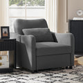 mopio Sophie 4-in-1 Convertible Sleeper Chair Bed, Accent Chair, Chaise Lounge, Comfy Reading Armchair, Pull Out Sofa Bed with Adjustable Backrest for Living Room, Bedroom (Dark Gray Fabric)