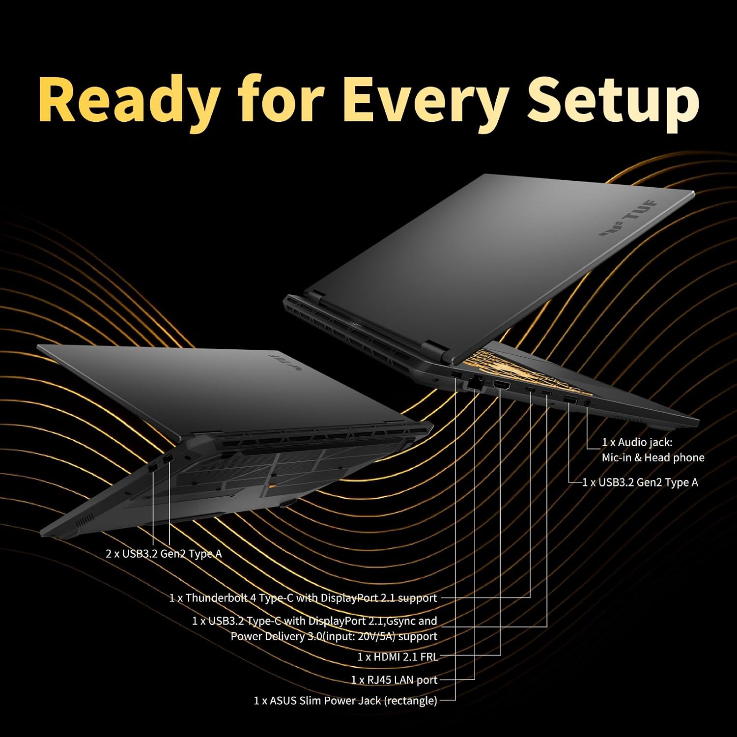 ASUS TUF F16 Gaming Laptop - 16' FHD+ 165Hz Anti-Glare Display, NVIDIA RTX 5060, Intel i7-14650HX(Up to 5.2GHz), WiFi 6E, Windows 11 Pro, w/Laptop YJHHH Bundle(32 GB DDR5 | 1 TB SSD)