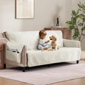 Quilted Grand Sofa Covers for 4 Cushion Couch, Couch Cover for Grand Sofa Washable, Soft Cozy Couch Protector, Oversized Grand Sofa Slipcovers Water-Repellent (Grand Sofa 98', Ivory White)