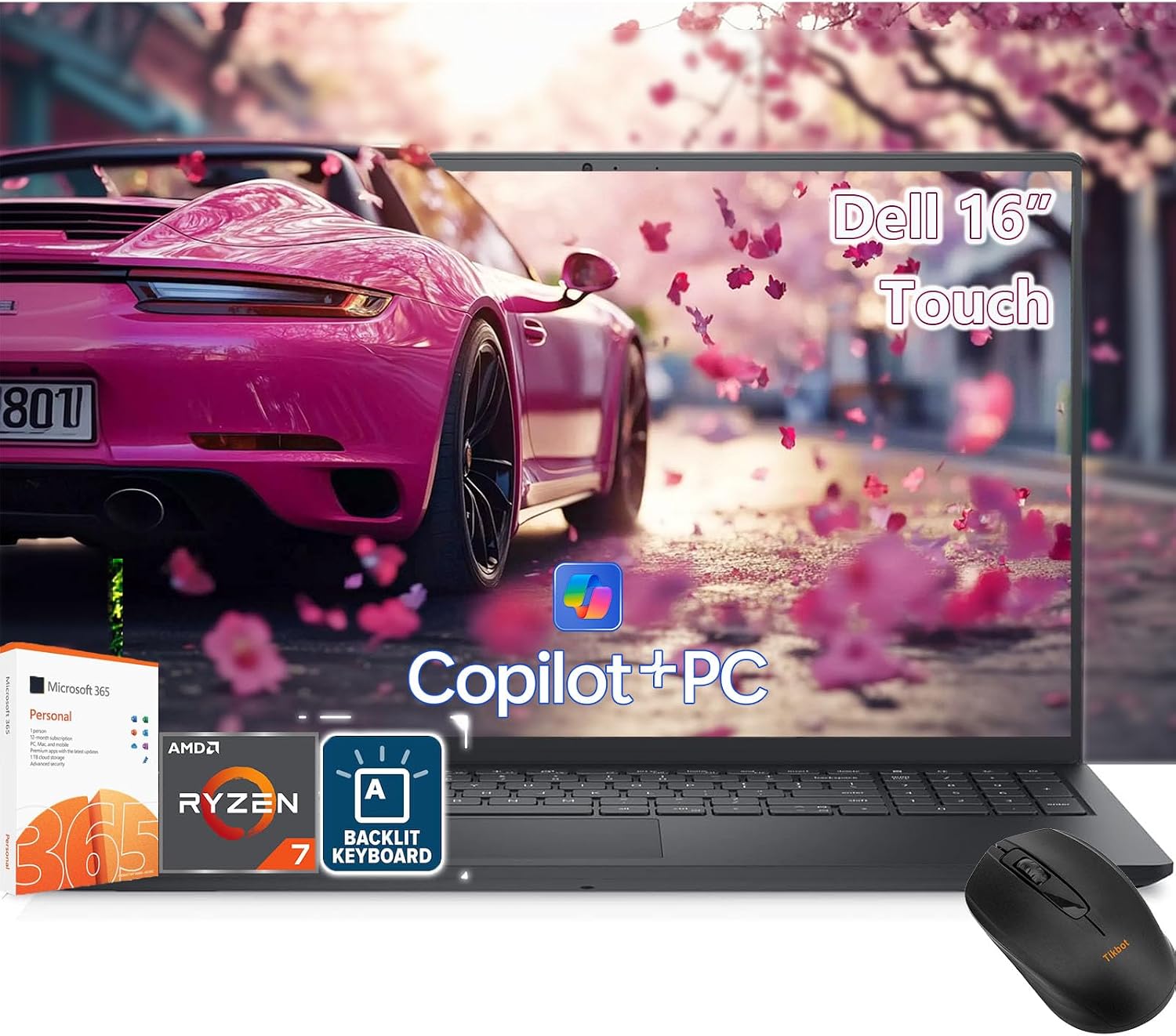 Dell 16 Touchscreen Laptop -AMD Ryzen Ryzen 7 250 Beat Ultra 7 155H -16inch FHD+ Touch -32GB RAM| 2TB SSD -Backlit Keyboard -Office 365 -Windows 11 -Copilot Laptop Portatil PC- Business College