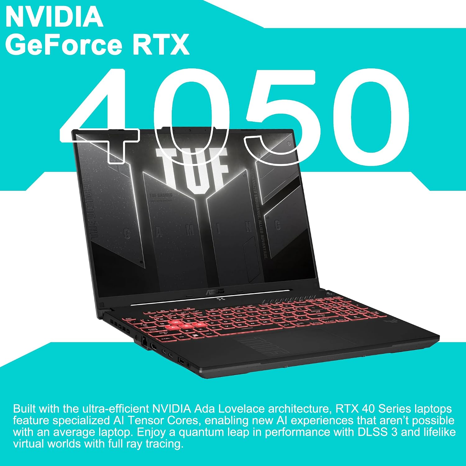 ASUS TUF Gaming A16 Laptop 16' WUXGA IPS 144Hz AMD 6-core Ryzen 7 7445HS 16GB RAM 512GB SSD GeForce RTX 4050 (Up to 194 AI Tops) RGB Backlit USB4 Two-Way AI Noise Cancelation Win11 ICP Hub