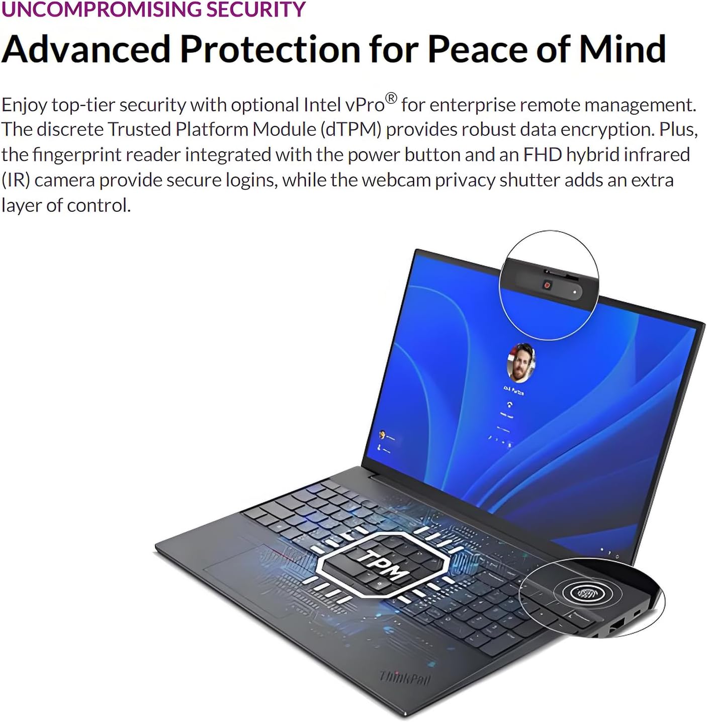 Lenovo ThinkPad E16 Laptop Computer with Intel Ultra 7 255H, for Home Office Business, Lifetime Office 365, (16GB DDR5, 512GB SSD), Backlit Keyboard, Fingerprint Reader, Windows 11 Pro, Midnight Black