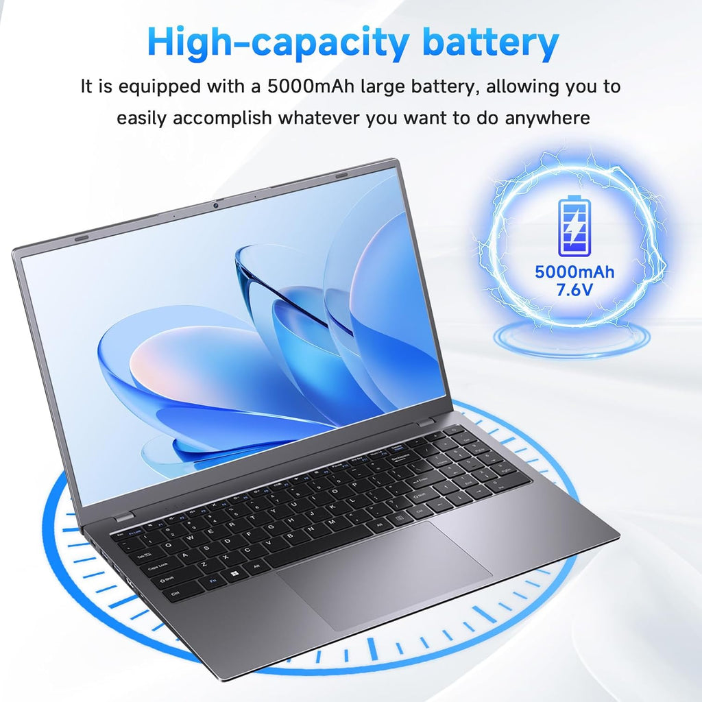 Laptop, 32GB RAM 1TB SSD Laptop Computer, 6500Y Processor (Beats N5095, Up to 3.4GHz), 15.6' FHD IPS Display Laptops pc, WiFi 5, BT 5.2, HDMI, USB-C, Long Battery Life Laptops for Student