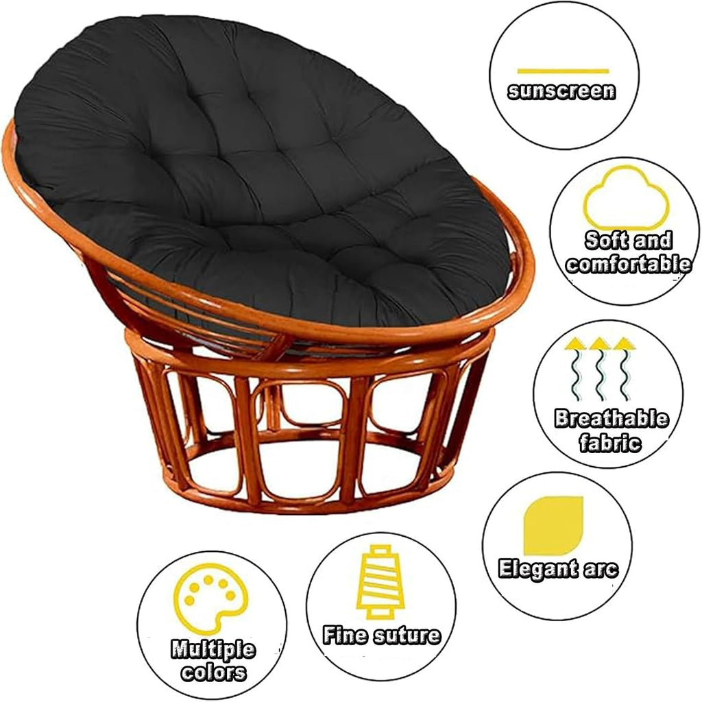 Outdoor Seat Cushion for Hanging Basket Chair Garden Egg Chair Rocking Chair Hammock, Papasan Hanging Basket Chair Cushion, Soft and Thick Outdoor Papasan Rocking Chair Cushion(Orange,150x150cm)