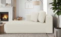 KINGYES Boneless Chaise Lounge Chair for Modular Sectional Sofa, L Shape Corduroy Upholstered Chaise Lounge for Living Room, Beige