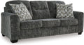 Signature Design by Ashley Lonoke Modern Sofa with 2 Accent Pillows, Gray