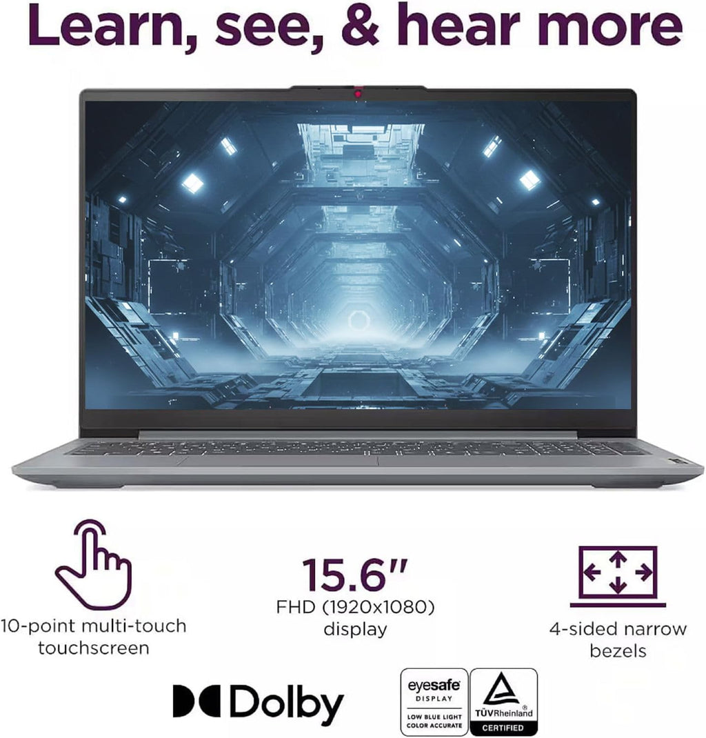 Lenovo Slim 3 Business Laptop | 15.6' FHD Touchscreen | AMD Ryzen 7 5825U | 16GB RAM | 756GB Storage(256GB PCIe SSD+500GB External Drive) | SD Card Reader | Windows 11 Home | WOWPC 3-in-1 Bundle