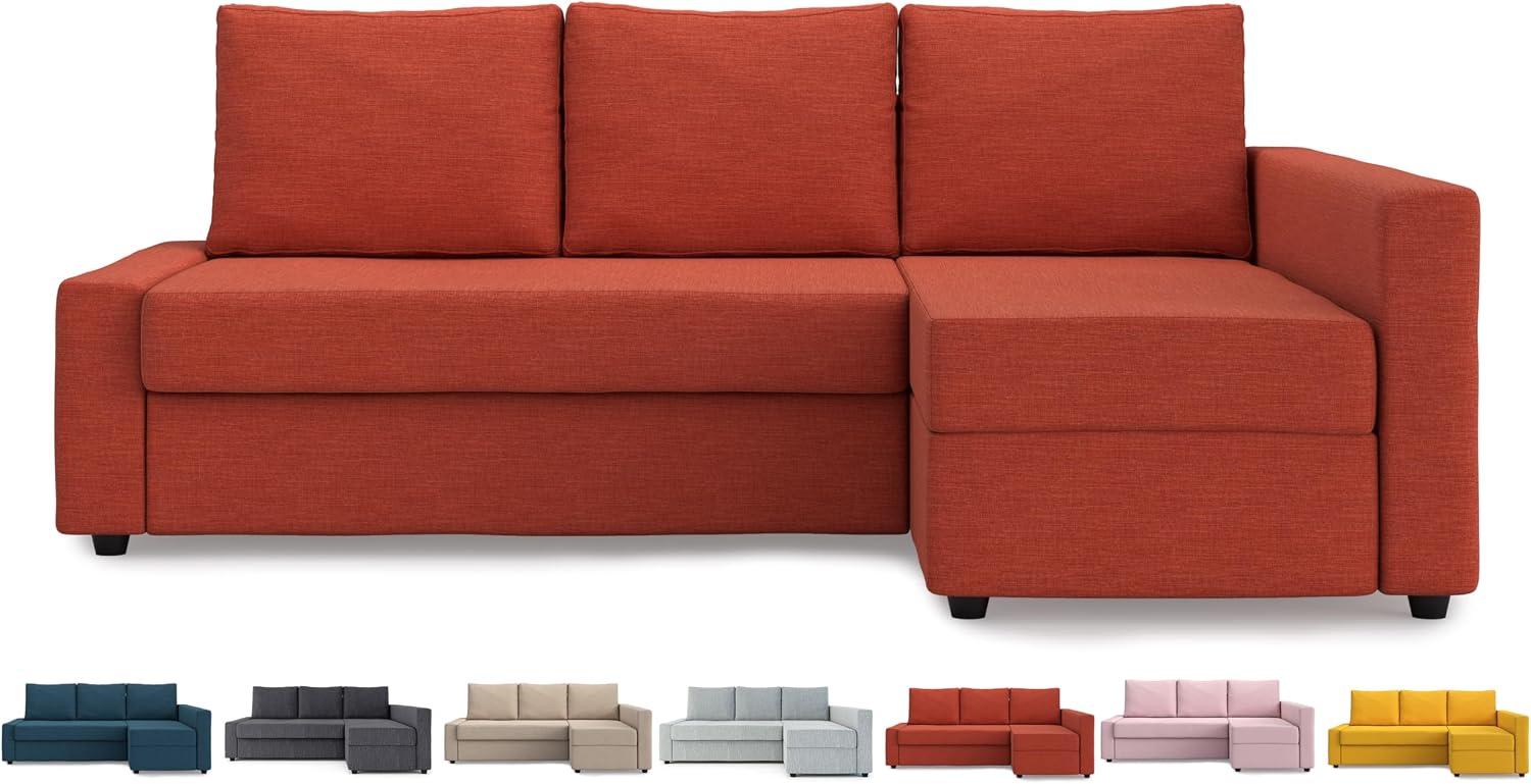 Snug Fit Friheten Slipcover for The IKEA Friheten with Chaise Corner Cover, Sofa Bed Cover, Sectional Slipcover Replacement (Orange)（Cover Only！Not Sofa！）