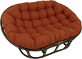 Blazing Needles Solid Outdoor Spun Polyester Double Papasan Cushion, 65' x 48', Cinnamon