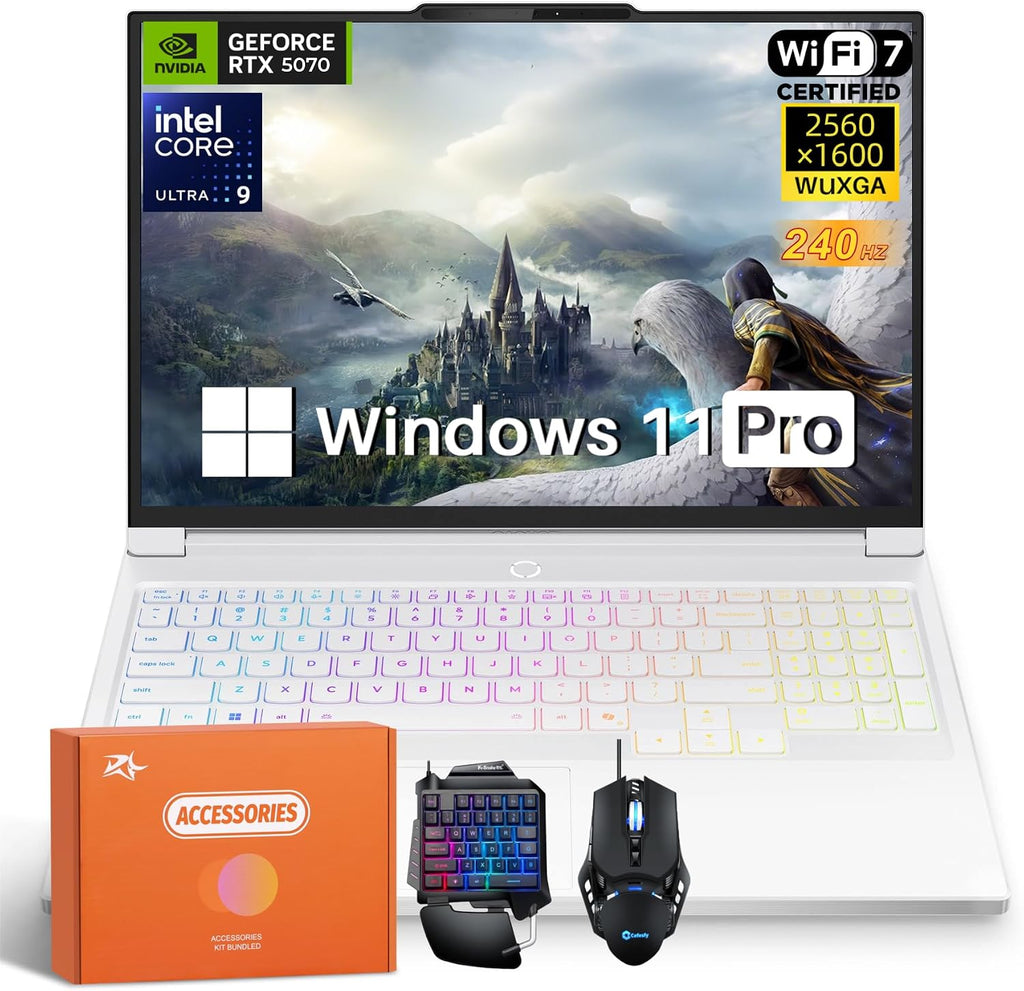 Lenovo Legion 7i Gaming Laptop, Intel 24-Core Ultra 9 275HX (Up to 5.4 GHz), NVIDIA GeForce RTX 5070, 16' 2.5K OLED 240Hz 500 Nits, 64GB DDR5, 4TB SSD, Wi-Fi 7, Windows 11 Pro, Accessories