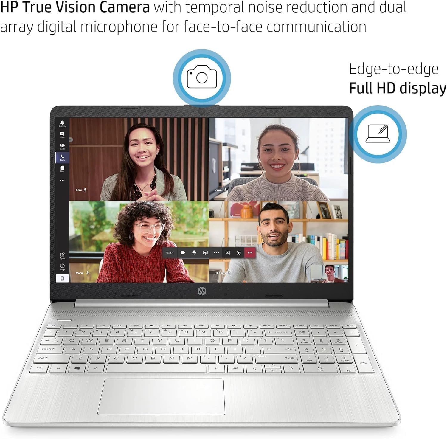 HP Windows 11 Pro 15 15.6' FHD Business Laptop Computer,11th Gen Intel Core i5-1135G7, 32GB RAM 1TB SSD, Intel Iris Xe Graphic, Numeric Pad, Long Battery Life, Wi-Fi 5, Bluetooth 4.2, USB