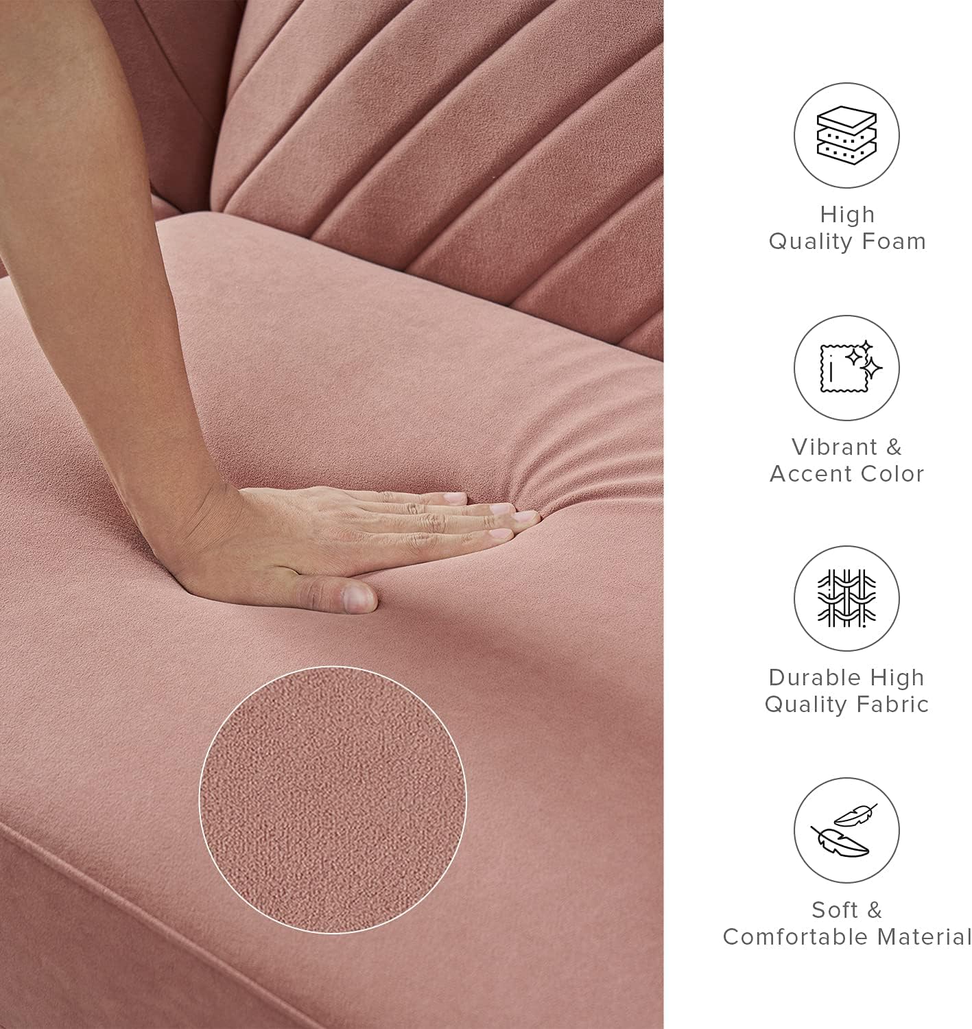 mopio 76.4' Futon Sofa Bed, Couch, Loveseat, Sleeper Sofa, Mid Century Modern Futon Couch, Sofa Cama, Couches for Living Room (Old Rosa Velvet)