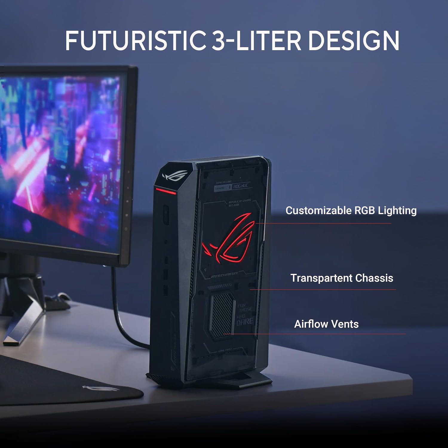 ROG NUC (2025) Gaming Mini PC with Intel® Core™ Ultra 9 (Series 2) ARL-HX CPU, NVIDIA® GeForce RTX™ 5080 Mobile GPU, 32GB DDR5 RAM, 2TB NVMe SSD, Thunderbolt™ 4, Triple-Fan Cooling, and ARGB Lighting