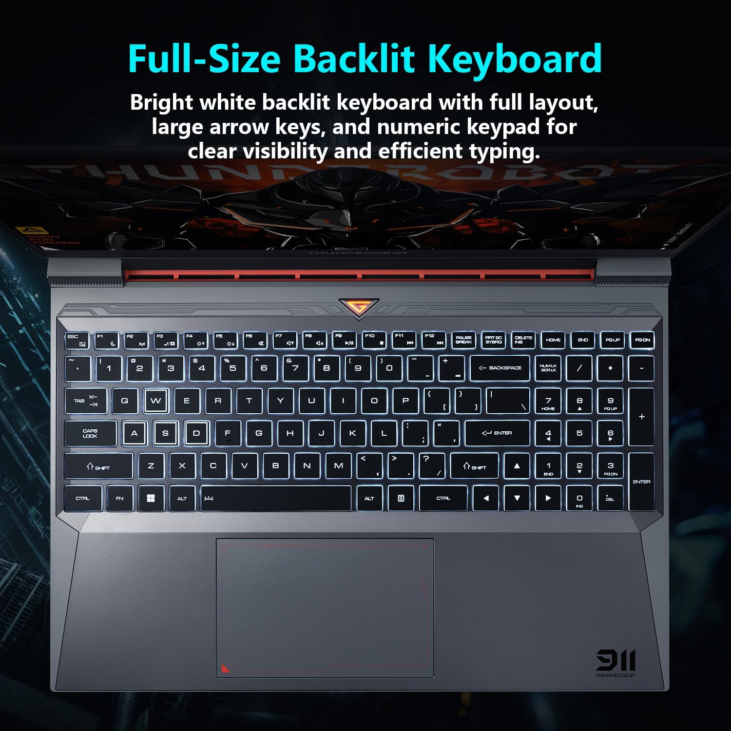 Thunderobot Storm 15 4050 Gaming Laptop, Intel Core i7-13620H, GeForce RTX 4050, 15.6' FHD 165Hz Display, 16GB RAM, 512GB SSD, Backlit Keyboard, HDMI, Wi-Fi, Win 11 Home, Black