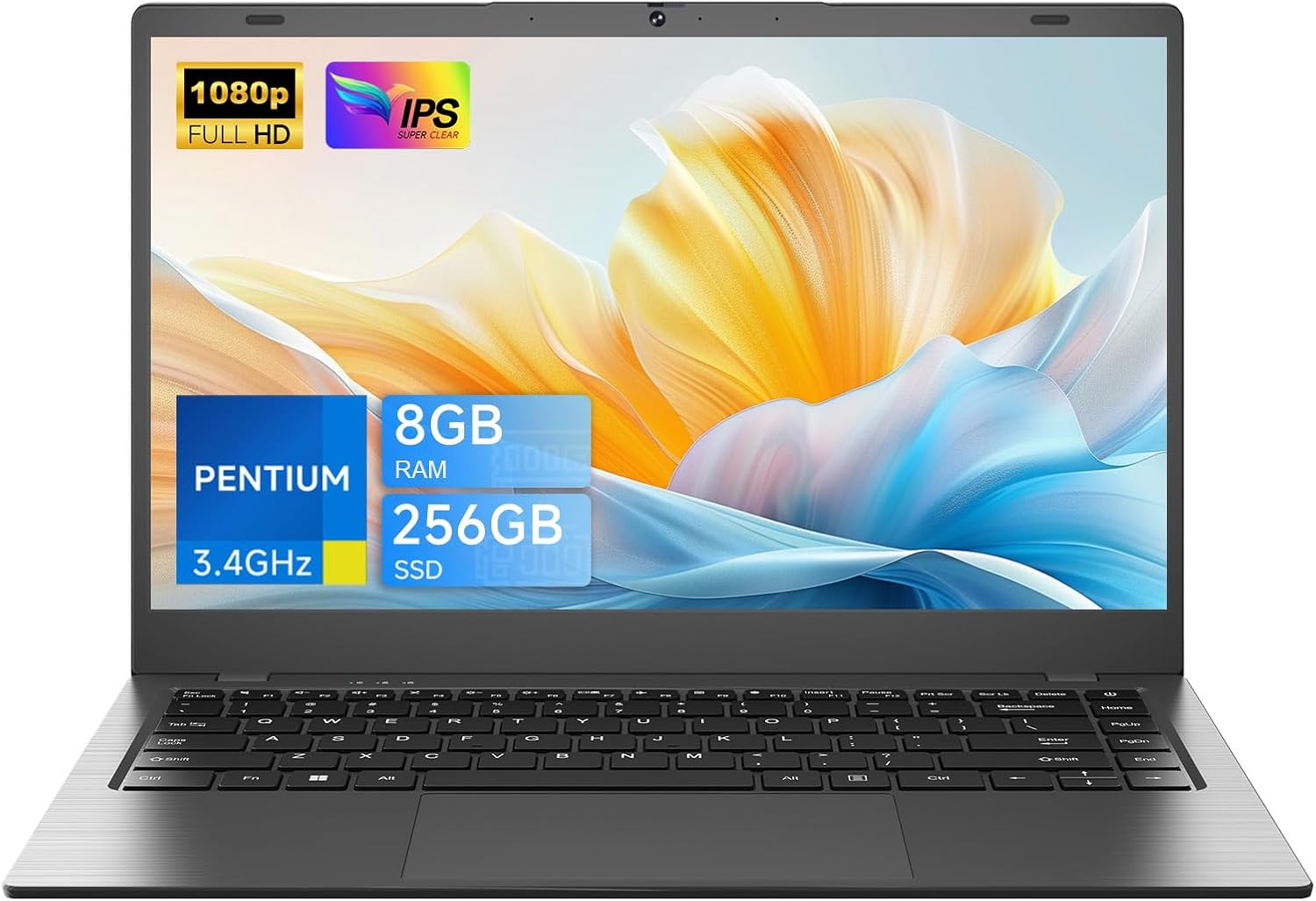 2026 Laptop Computer, Gold Pentium Processor (Up to 3.4GHz), 8GB RAM 256GB SSD(Expandable to 1TB), 1080P IPS FHD, 38WH, USB3.2, Type-C, HDMI, Office Suit, Win11 Laptop, Notebook Laptops