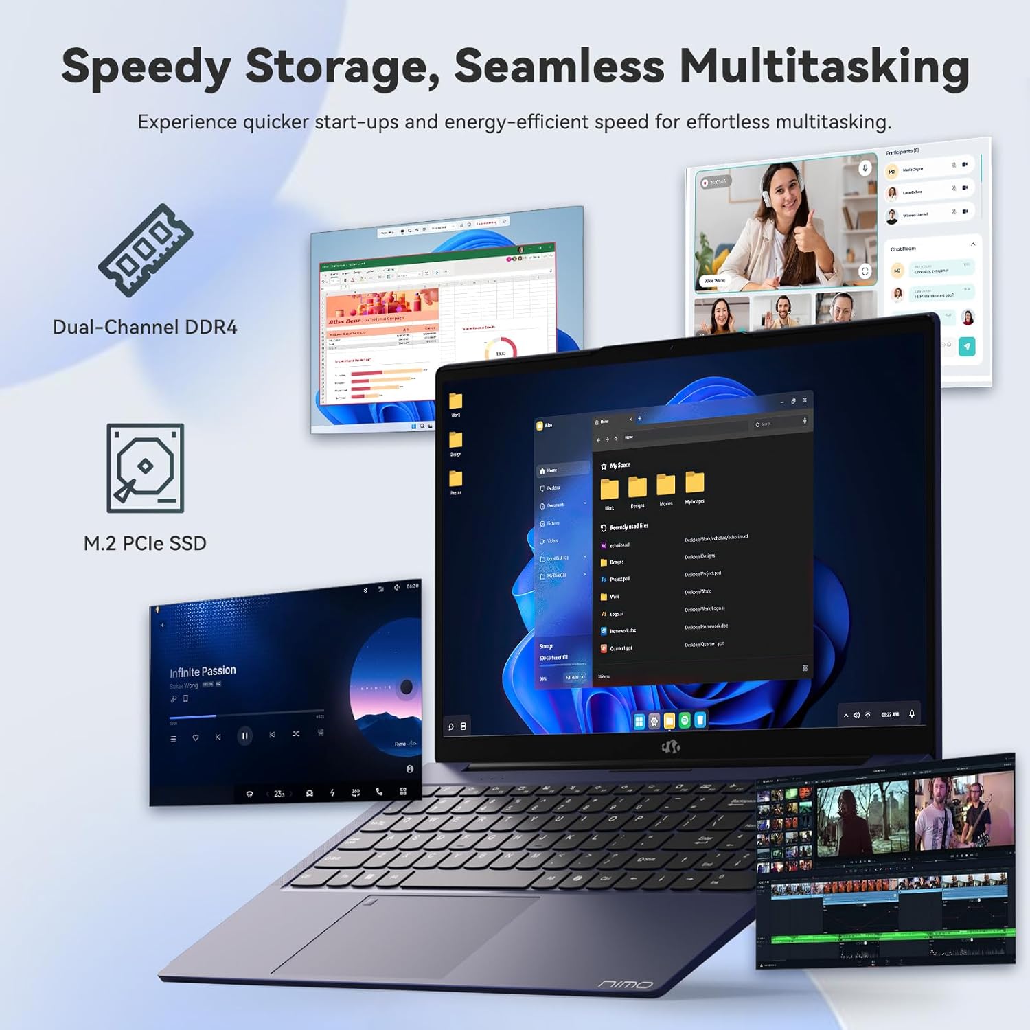 NIMO 15.6' FHD IPS Laptop, Core i3-1215U(Beats i5-1135G7, Matches i7-1165G7), 8GB RAM 256GB SSD, Backlit Keyboard, Fingerprint Reader, WiFi 6, Thin & Lightweight Laptop for Students, Home & Business