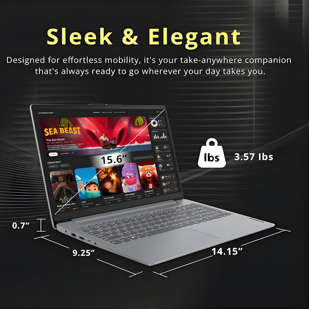 Lenovo Ideapad Slim 3 Laptop for Student & Business with Microsoft Office, Backlit Keyboard, AMD Ryzen 5 5625U (Beats Intel i7-1260U), 15.6' FHD Display, 16GB RAM 2TB SSD, Windows 11 Pro, WOWPC USB