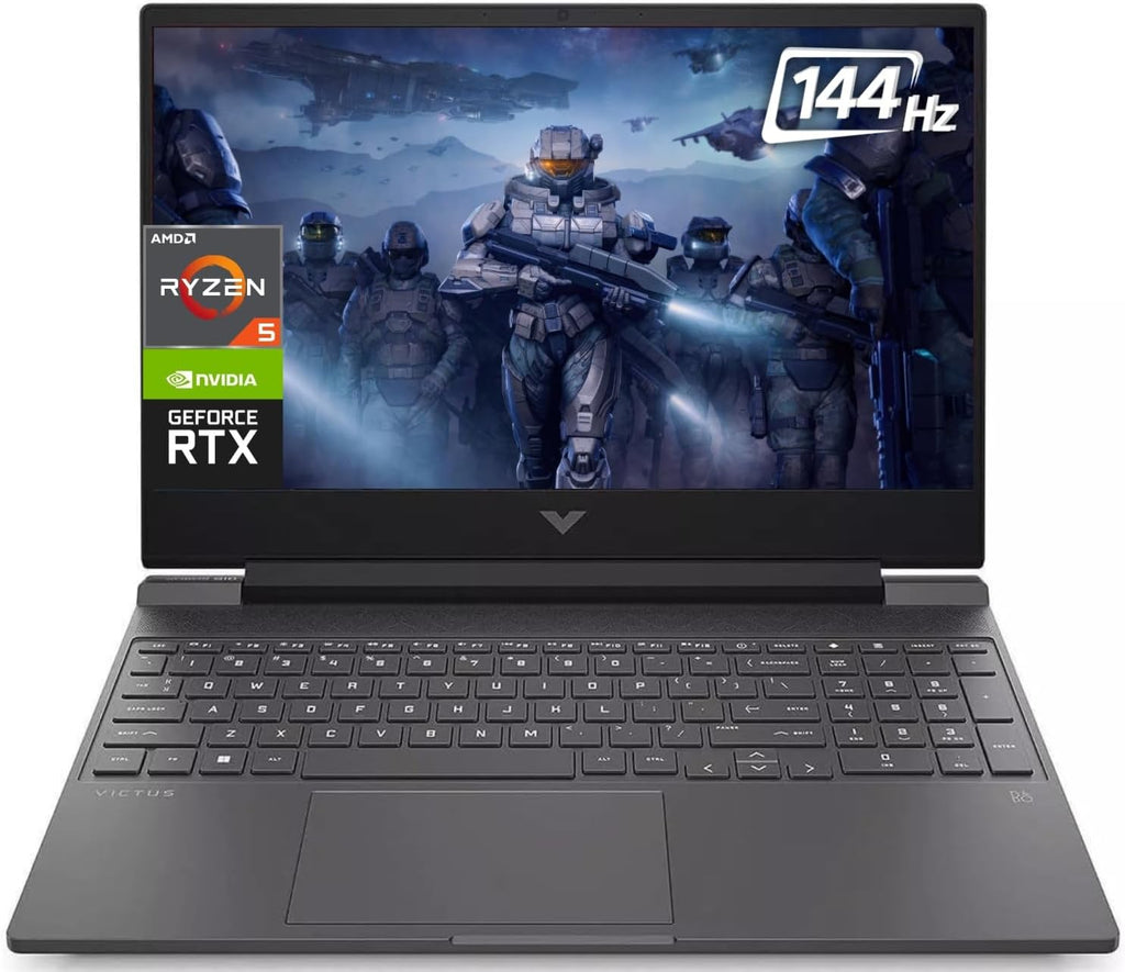 HP Victus 15.6' FHD 144Hz Gaming Laptop, Ryzen 5-8645HS (6 Cores, Up to 5.0GHz), 64GB DDR5 RAM, 1TB SSD, NVIDIA GeForce RTX 4050 6GB, Wi-Fi 6, BT 5.3, USB-C, HDMI 2.1, Backlit KB, SD Reader, Win 11