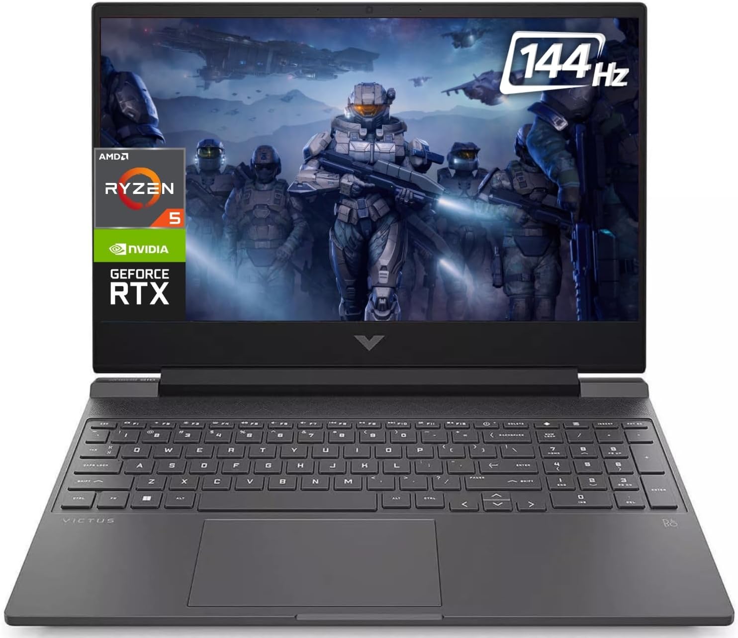 HP Victus 15.6' FHD 144Hz Gaming Laptop, Ryzen 5-8645HS (6 Cores, Up to 5.0GHz), 64GB DDR5 RAM, 1TB SSD, NVIDIA GeForce RTX 4050 6GB, Wi-Fi 6, BT 5.3, USB-C, HDMI 2.1, Backlit KB, SD Reader, Win 11