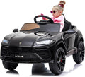 Electric Car for Kids 12V Licensed Lamborghini Ride On Car with Remote Control,Max Speed 2.5Mph,LED Lights,Music Players,Opening Doors,Spring Suspension,Toddler Cars to Drive (Black)