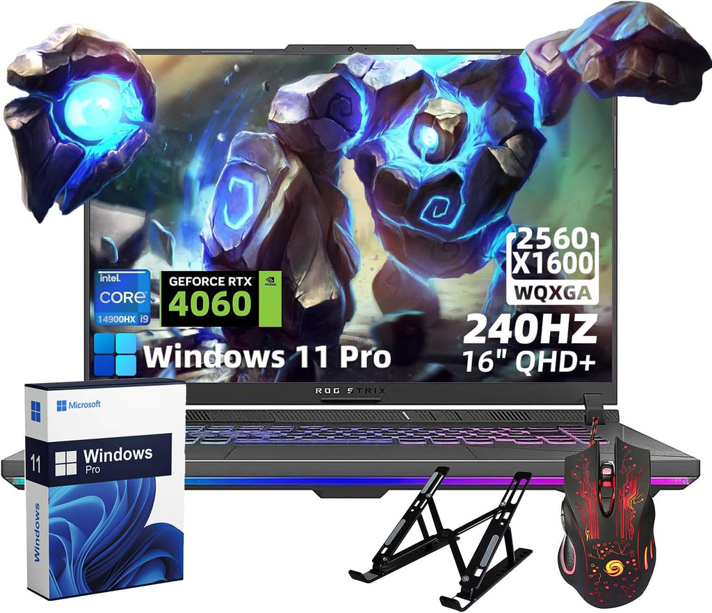 ASUS ROG Strix-G16 Gaming Laptop - 16' WQXGA 240Hz Display, Intel 24-core i9-14900HX, NVIDIA GeForce RTX 4060, 32GB DDR5 RAM, 2TB SSD, Backlit Keyboard, Windows 11 Pro
