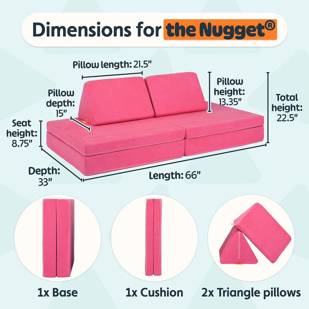 Nugget - The Original Play Couch for Kids - Modular Foam Children's Sofa for Playroom, Imagination, & Creative Open Ended Play - Washable & Convertible Playroom Furniture, Popstar