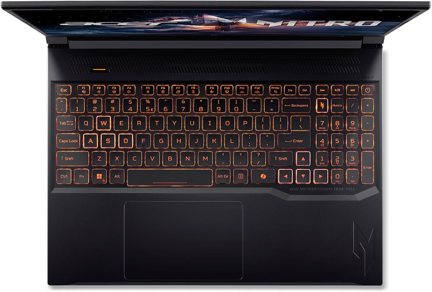 acer Nitro V Gaming Laptop | Intel Core 9 Processor 270H | NVIDIA GeForce RTX 5070 Laptop GPU | 16' WUXGA IPS 180Hz Display | 16GB DDR5 | 512GB Gen 4 SSD | Wi-Fi 6 | Backlit KB | ANV16-72-98FJ