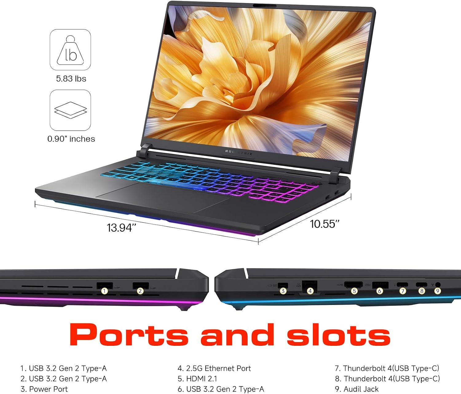 ASUS ROG Strix G16 Gaming Laptop, NVIDIA GeForce RTX 5060, Intel i7-14650HX, 64 GB DDR5, 2 TB SSD, 16 inch FHD+ 165Hz 3ms, WiFi 7, Dolby Atmos, Hires Audio, HD+ Cam, Windows 11 Pro, Accessories