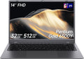 2026 Laptop, Pentium Gold 6500Y Processor(Up to 3.4GHz),32GB RAM 512GB SSD,14 Inch FHD IPS Display, 5000mAh Battery,Type-C,Portable Laptops Computer for Business Office Home