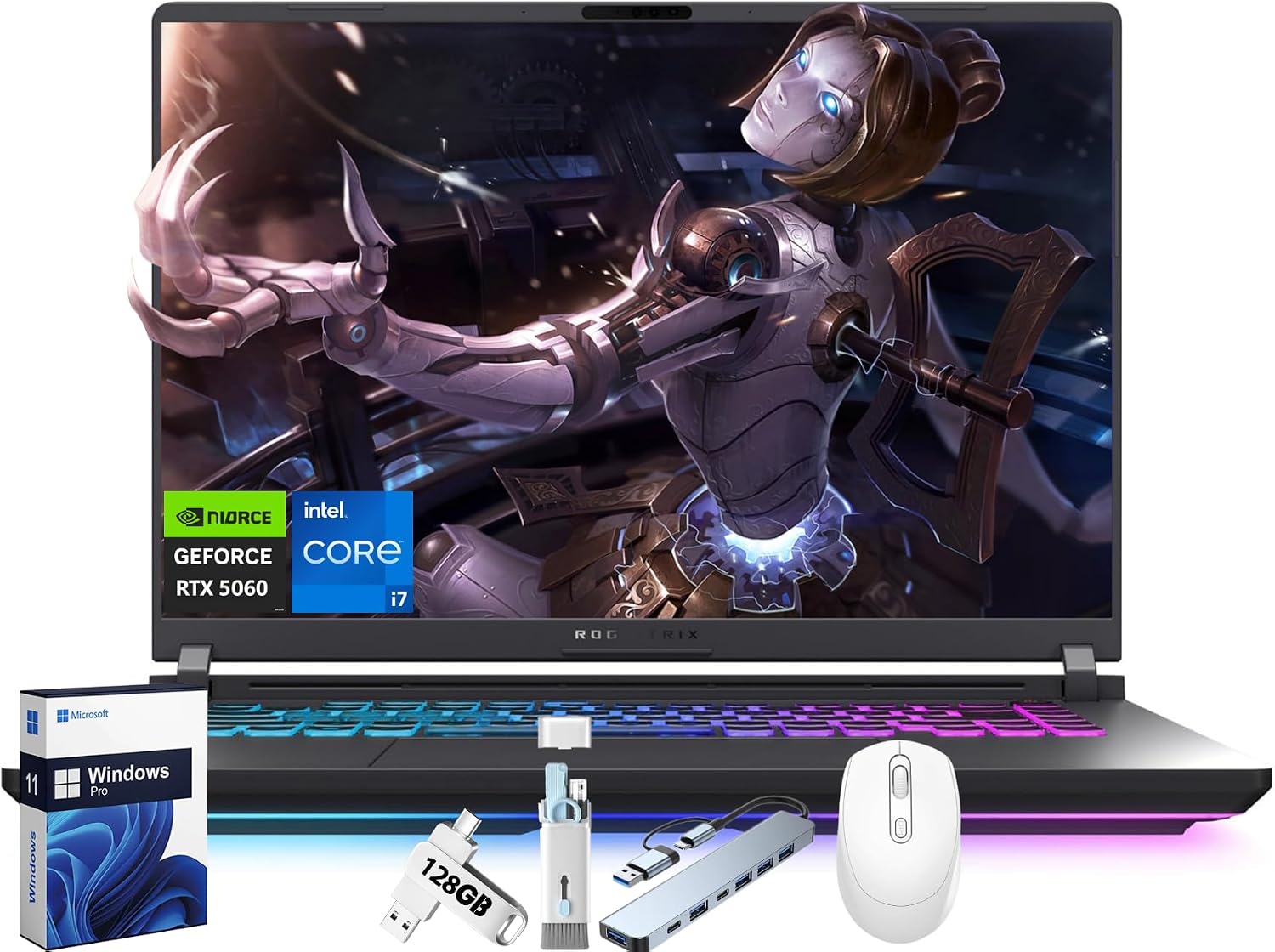 ASUS ROG Strix G16 2025 Gaming Laptop, NVIDIA GeForce RTX 5060 GPU(>4070), Intel i7-14650HX Processor, 16' FHD+ 165Hz 3ms Nebula Display, 64 GB DDR5 RAM, 4 TB SSD, ROG Cooling, Wi-Fi 7, Win 11 Pro