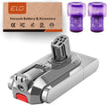 ELO Dyson V12 Replacement Battery and Filter 3000mAh Click-in for Detect Slim, Absolute, Fluffy, SV30, SV46, 25.2V, Part 965470-01, 60min ECO Runtime, BMS Protection, Does Not Fit SV12 or V10