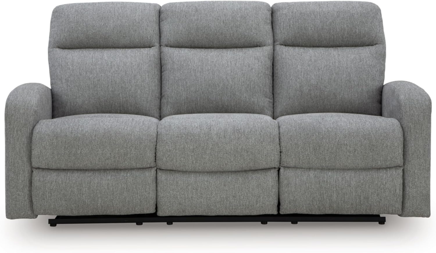 Signature Design by Ashley Carrigan Lane Classic Manual Pull Tab Dual Sided Reclining Sofa with Position Lock, Gray