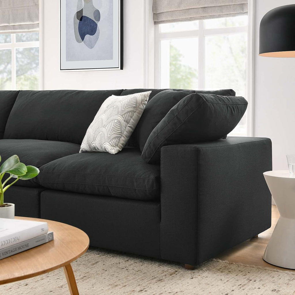 Modway Commix Down-Filled Overstuffed Upholstered 4-Piece Sectional Sofa