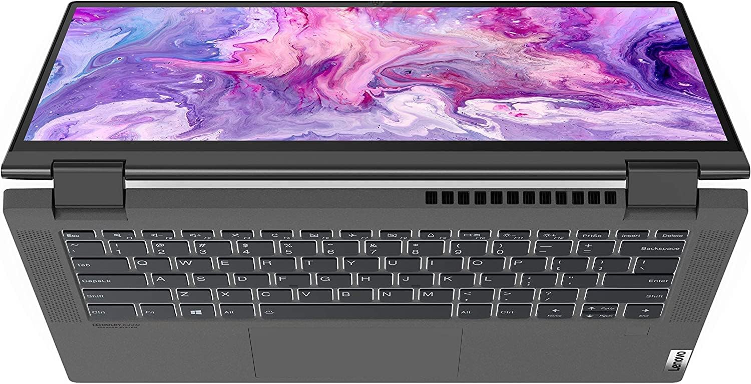 Lenovo IdeaPad Flex 5 14' Convertible Laptop, FHD (1920 x 1080) Touch Display, Intel Core i5-1035G1 Processor, 8GB DDR4 Onboard RAM, 128GB SSD, Intel UHD Graphics, Win 10, 81X1004RUS, Graphite Grey