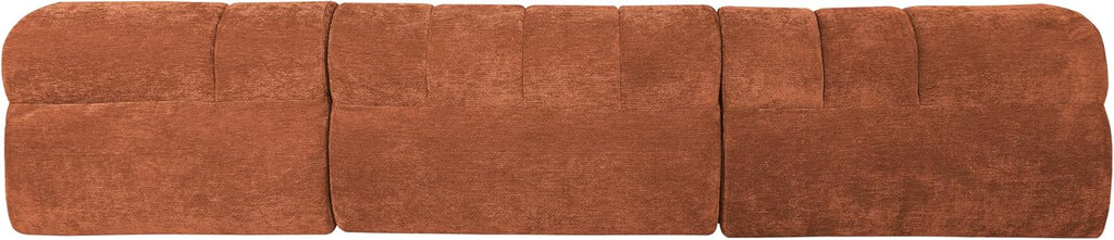 Christopher Knight Home Mania 122' Modular L-Shape Sofa Couch with Chaise Lounge, Modern Sectional Sofa Set for Living Room, Boucle Fabric Upholstered Cloud Couch with Deep Seat, Orange