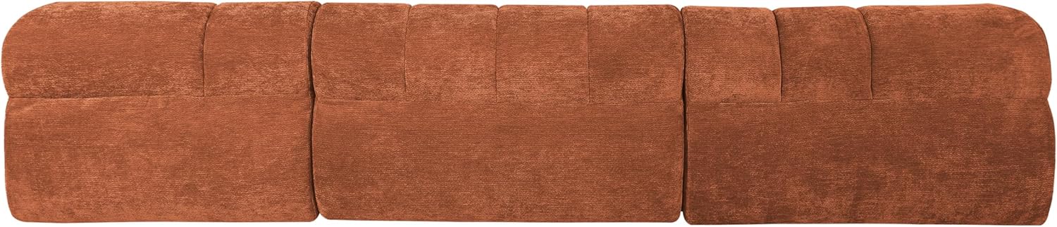 Christopher Knight Home Mania 122' Modular L-Shape Sofa Couch with Chaise Lounge, Modern Sectional Sofa Set for Living Room, Boucle Fabric Upholstered Cloud Couch with Deep Seat, Orange